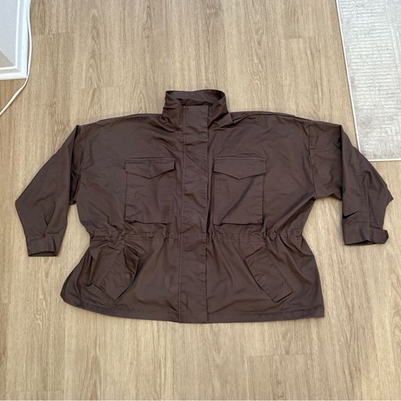 Nike Jackets & Blazers - Nike Large M65 Essential Woven Jacket Pockets Zip Up Buttons Draw String